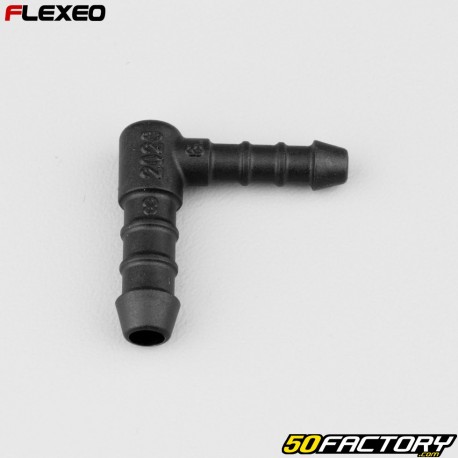 Conector de manguera en forma de L Ã˜XNUMX-XNUMX mm Flexeo negro