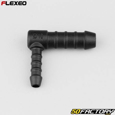 Conector de manguera en forma de L Ã˜XNUMX-XNUMX mm Flexeo negro