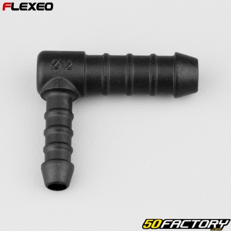 L-shaped hose connector Ã˜12-8 mm Flexeo black