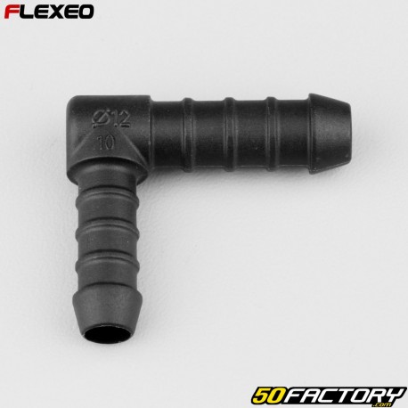 L-shaped hose connector Ã˜12-10 mm Flexeo black