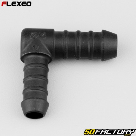 Raccord de durites en L Ø14-12 mm Flexeo noir