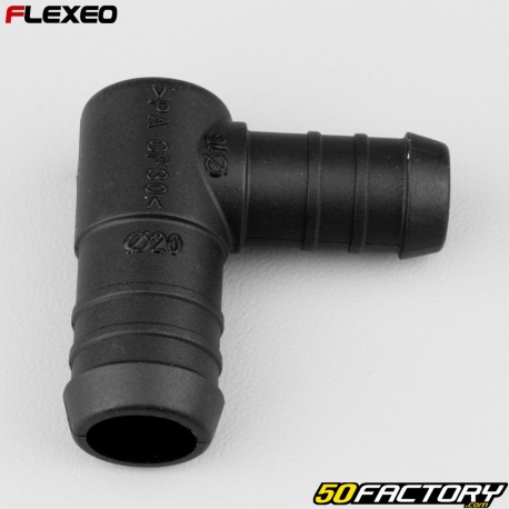 Conector de manguera en forma de L Ã˜XNUMX-XNUMX mm Flexeo negro