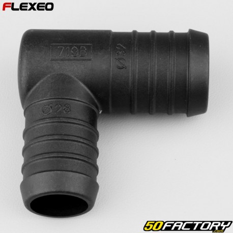 Conector de manguera en forma de L Ã˜32-28 mm Flexeo negro