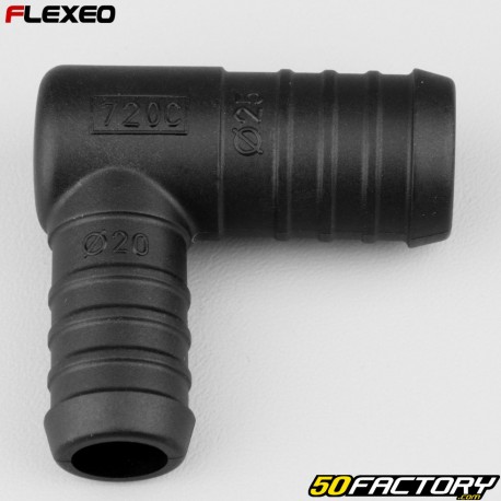 Conector de mangueira em forma de L Ã˜25-20 mm Flexeo preto