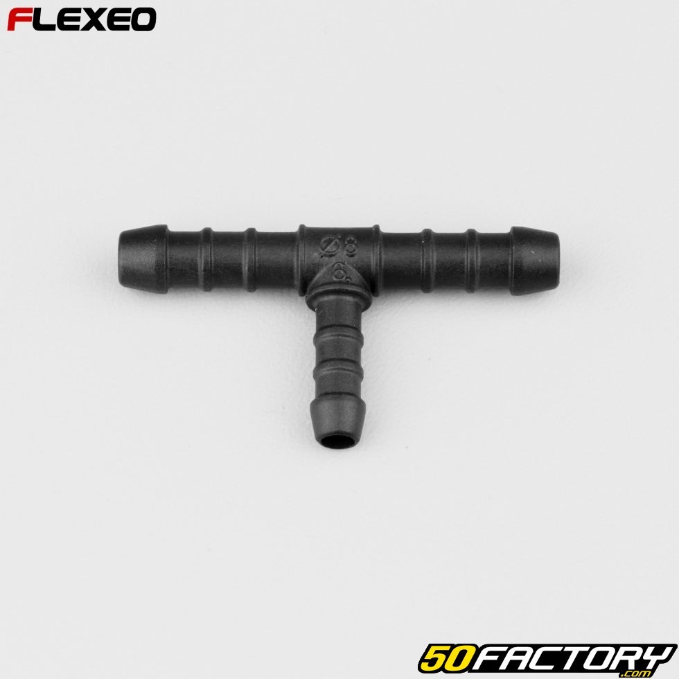 Raccord de durites en T Ø8-8-6 mm Flexeo noir - Pièces équipement