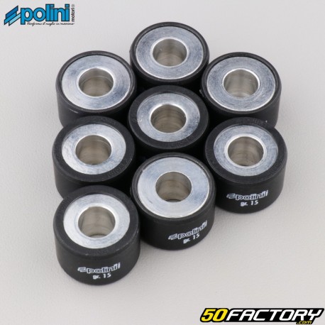 Rodillos de variador 15g 25x17 mm Piaggio MP3, Xevo,  Peugeot Satelis... 400, 500 Polini (lote de 8)