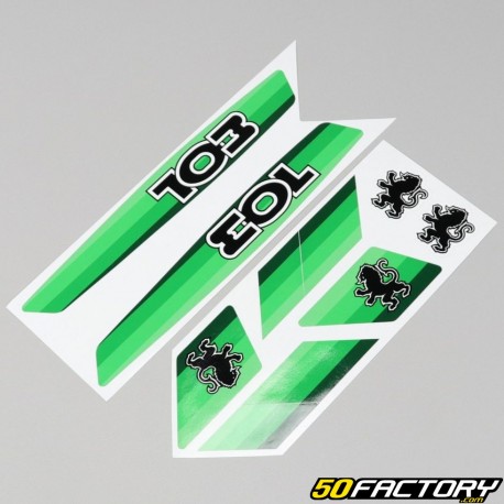 Stickers Peugeot 103 verts (planche)