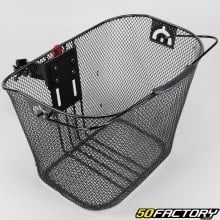 Black bicycle front basket with V2 bracket