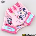 Gants courts vélo, trottinette enfant Minnie Mouse roses