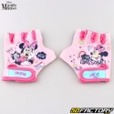 Guantes cortos de ciclismo patinete infantil Minnie Mouse rosa