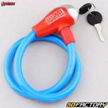 Cerradura en espiral con llave Avengers azul y roja