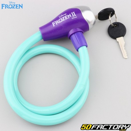 Green and purple Frozen II spiral lock with key