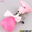 Campainha de trombeta de bicicleta, trotinete infantil princesa rosa