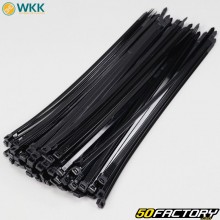 Colliers plastique (rilsan) 7.6x370 mm WKK noirs (100 pièces)