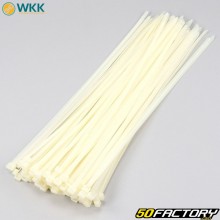 Colliers plastique (rilsan) 7.6x450 mm WKK blancs (100 pièces)