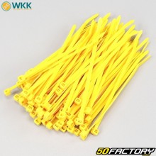 Colliers plastique (rilsan) 4.8x160 mm WKK jaunes (100 pièces)