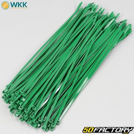 Colares de plástico (rilsan) 4.8x300 mm WKK verdes (100 peças)