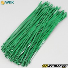 Colliers plastique (rilsan) 4.8x300 mm WKK verts (100 pièces)