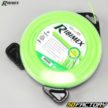 Hilo desbrozadora Ø2 mm nylon cuadrado Ribimex verde (bobina de 105 m)