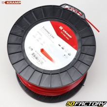 Hilo desbrozadora Ø3 mm cuadrado Kramp nylon rojo (bobina de 221 m)