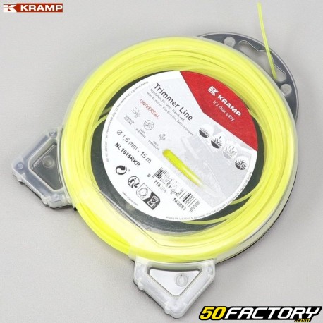 Kramp Hilo Desbrozadora Redonda Nylon XNUMXmm Amarillo (Carrete XNUMXm)