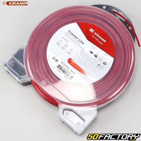 Brushcutter line 3 mm square Kramp nylon red (44 m spool)