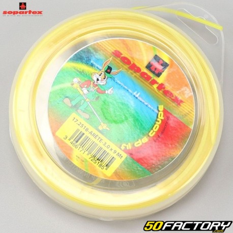 Hilo para desbrozadora estrella de ø3 mm nylon Sopartex amarillo (bobina de 9 m)