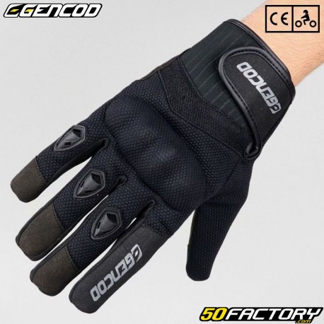 Gants street Gencod Pro homologués CE moto noirs