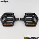 Wellgo flache Aluminiumpedale für Fahrräder schwarz 125x105 mm
