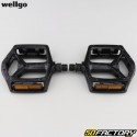 Pedales planos Wellgo de aluminio para bicicletas negro 125x105 mm