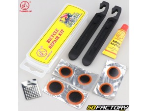 Kit di riparazione della camera d'aria della bicicletta (leve per pneumatici,  toppe e colla)