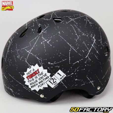 Capacete de bicicleta infantil da Marvel Comics preto