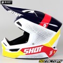 Capacete cross Shot Race Ridge azul, branco, vermelho e amarelo