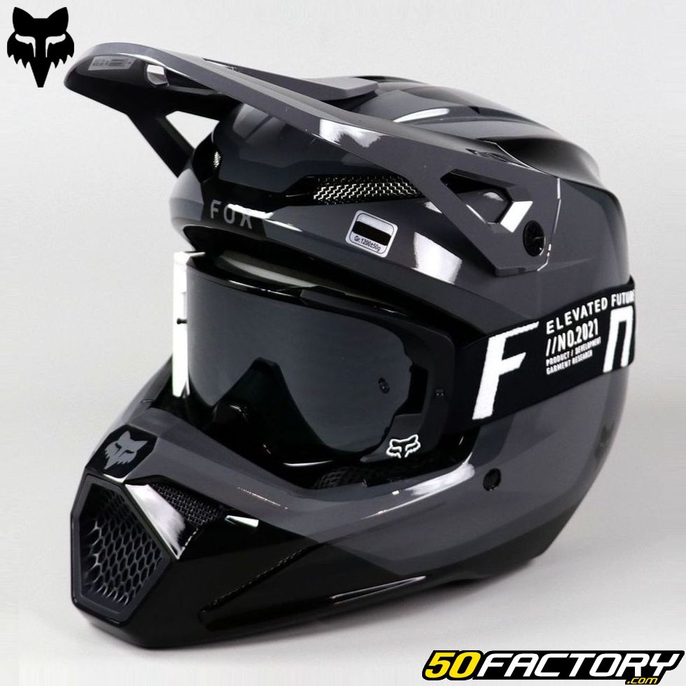 Casque cross Fox Racing V1 Nitro noir quipement moto