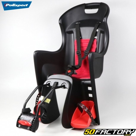 Porta-bebês Polisport Boodie preto e vermelho (fixação no quadro da bicicleta)