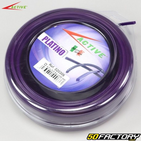 Brushcutter line Ã˜4 mm square nylon Active purple (30 m spool)