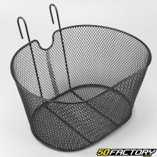 Front bike basket with black hooks