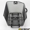 Rear bicycle basket with fixings on the black luggage rack