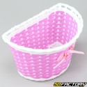 Pink and white children&#39;s bicycle front basket