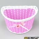 Pink and white children&#39;s bicycle front basket