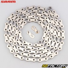 Cadena de bicicleta de XNUMX velocidades XNUMX eslabones Sram Force XNUMX PC XNUMX plata y gris