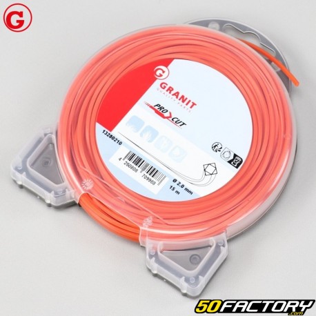 Orange Granit Nylon 2mm Square Brushcutter Line (15m Spool)