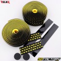 Cintas de manillar de bicicleta perforadas Velox Bi-Color negras y amarillas