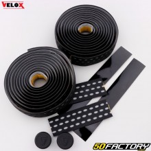 Fitas de guiador de bicicleta perfuradas Velox Bi-Color preto e cinza