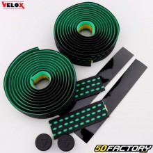 Vélox Bi-Color perforated bicycle handlebar tapes black and green