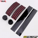 Fitas de guiador de bicicleta perfuradas Velox Bi-Color pretas e vermelhas