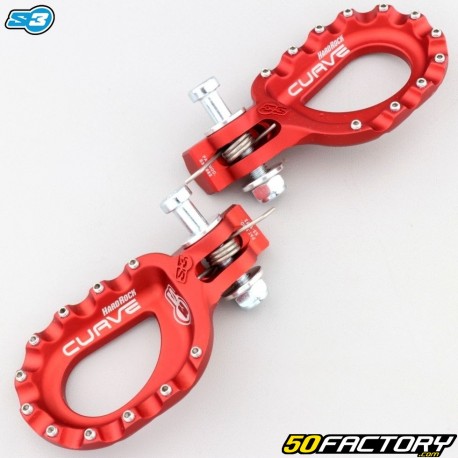 Aluminum front footrest Gas Gas txt, Sherco ST, Beta Evo...S3 Curve Hard Rock trial red