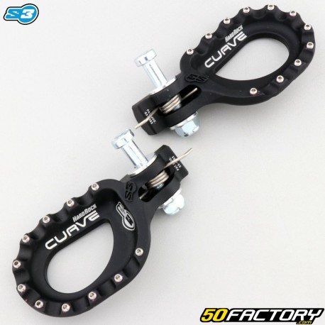 Aluminum front footrest Gas Gas txt, Sherco ST, Beta Evo...S3 Curve Hard Rock trial Black