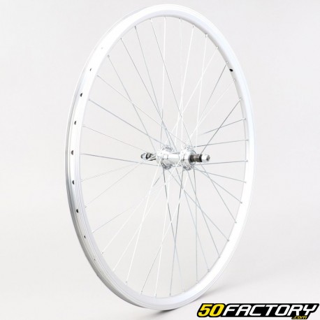 Ruota posteriore per bicicletta 28&quot; (19-622) per ruota libera in alluminio grigio 6/7V