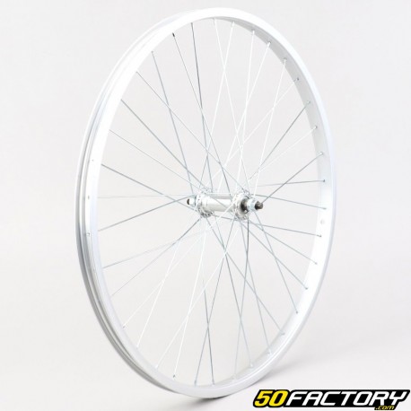 Ruota anteriore bicicletta da 26&quot; (25-559), alluminio grigio